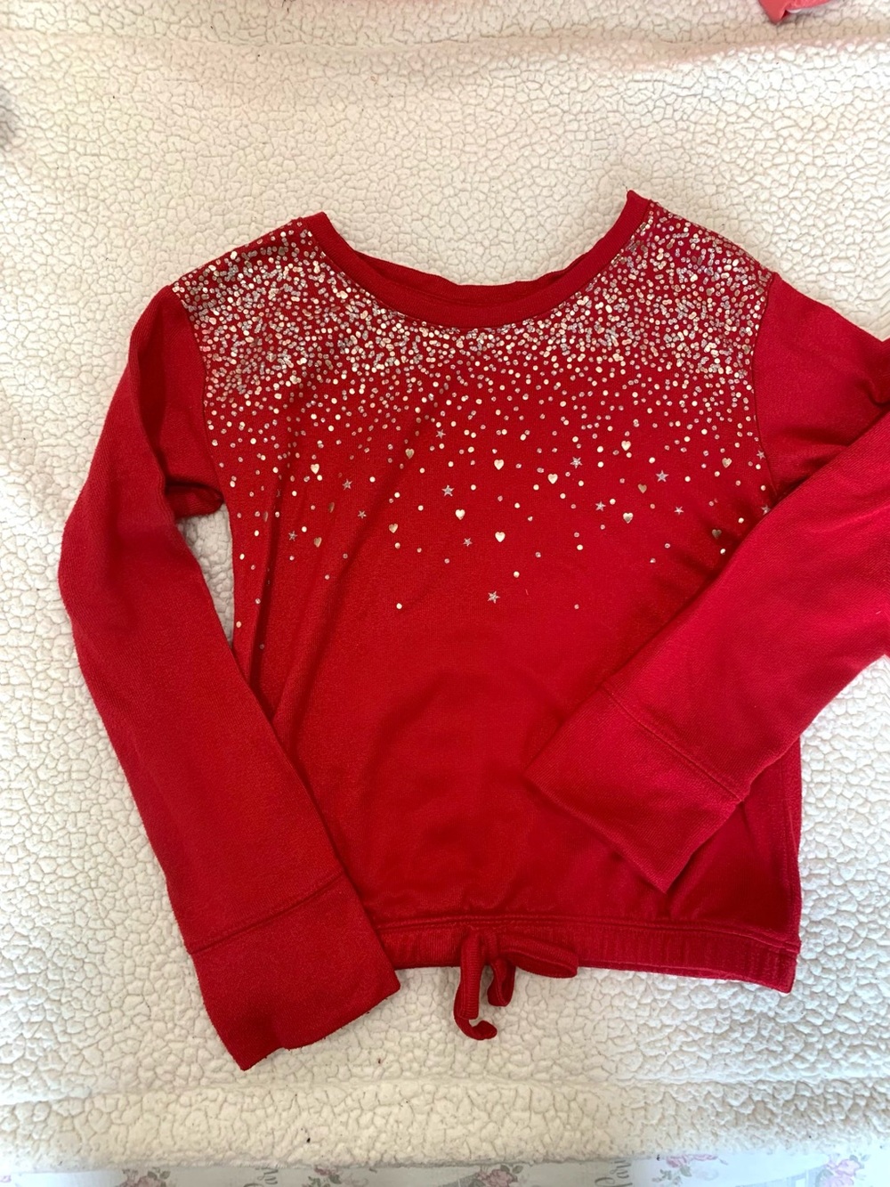 NW/T SO Girls' Red Long-Sleeve Sequin Sweatshirt size 8